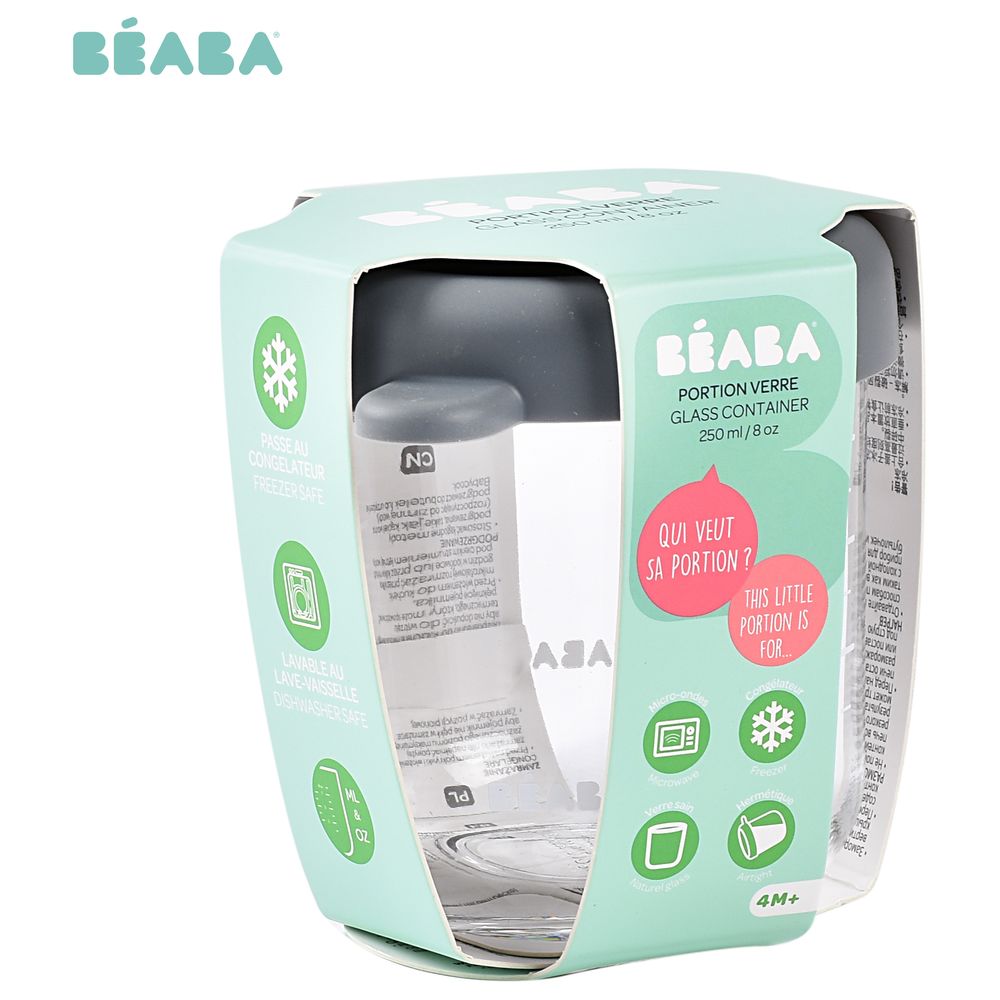 Beaba Conservative Glass Food Container - Mineral - 250 ml