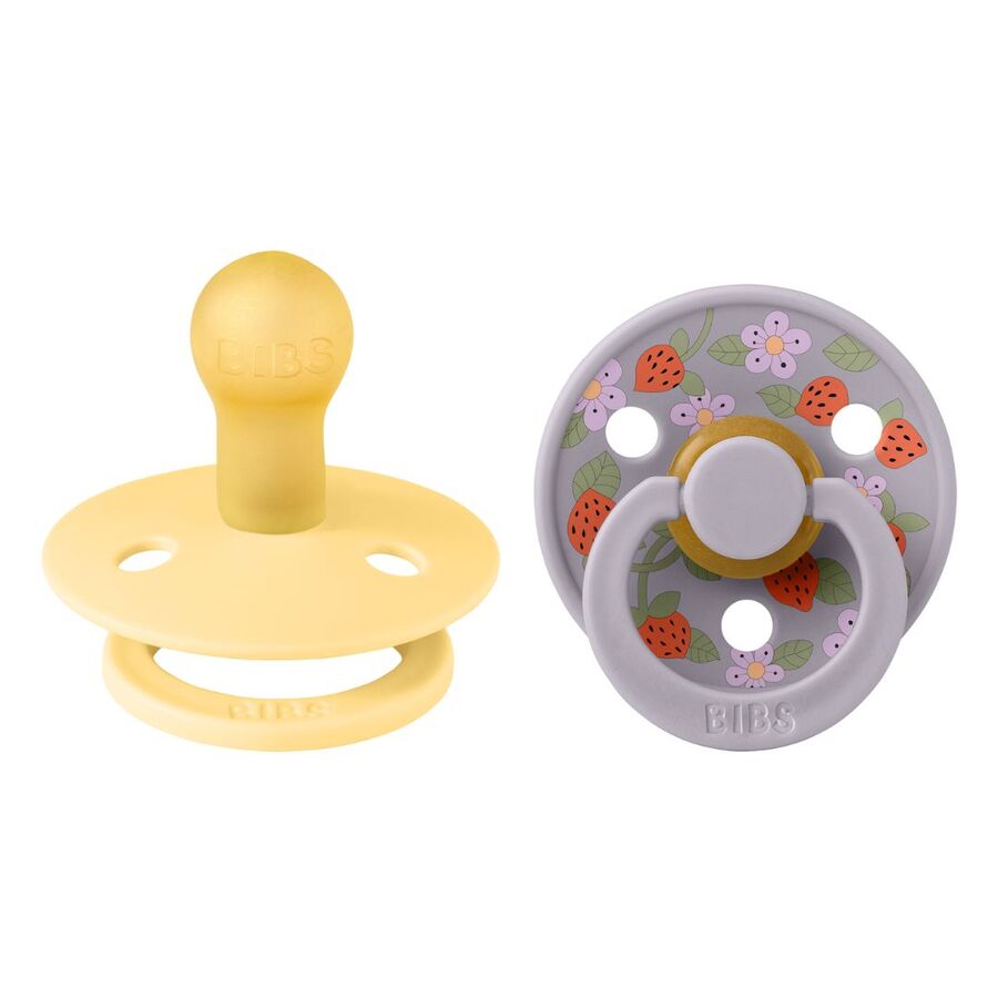 Bibs - Liberty Strawberries And Cream Colour Pacifier - S1 - Pale Butter Mix - 2 Pcs