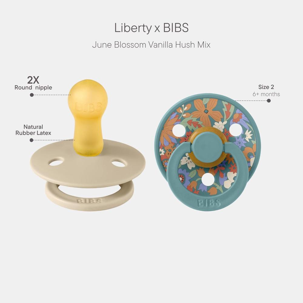 Bibs - Liberty June Blossom Colour Pacifier - Size 2 - Vanilla Hush Mix - 2 Pcs