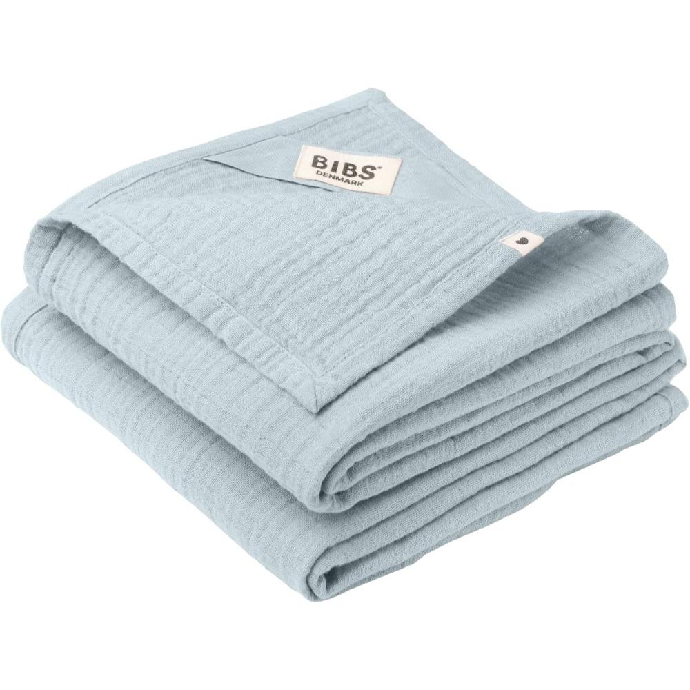 Bibs - Muslin Organic Cotton Cloth 2 Pc - Baby Blue