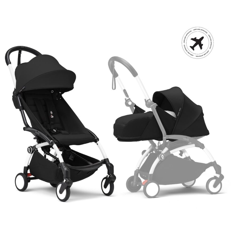 Stokke - YOYO3 Full Stroller with Frame, 0+ Newborn and 6+ Color Pack - White Base