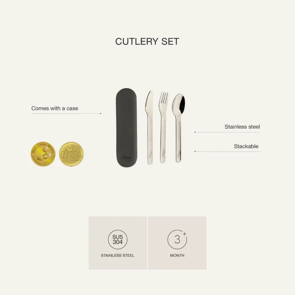 Citron - Cutlery Set With Silicon Case - Brown