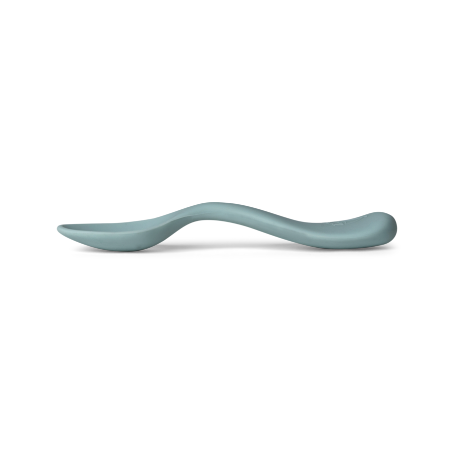 Citron Silicone Short Feeding Spoon - Grey/Pastel Turquoise - 2pcs