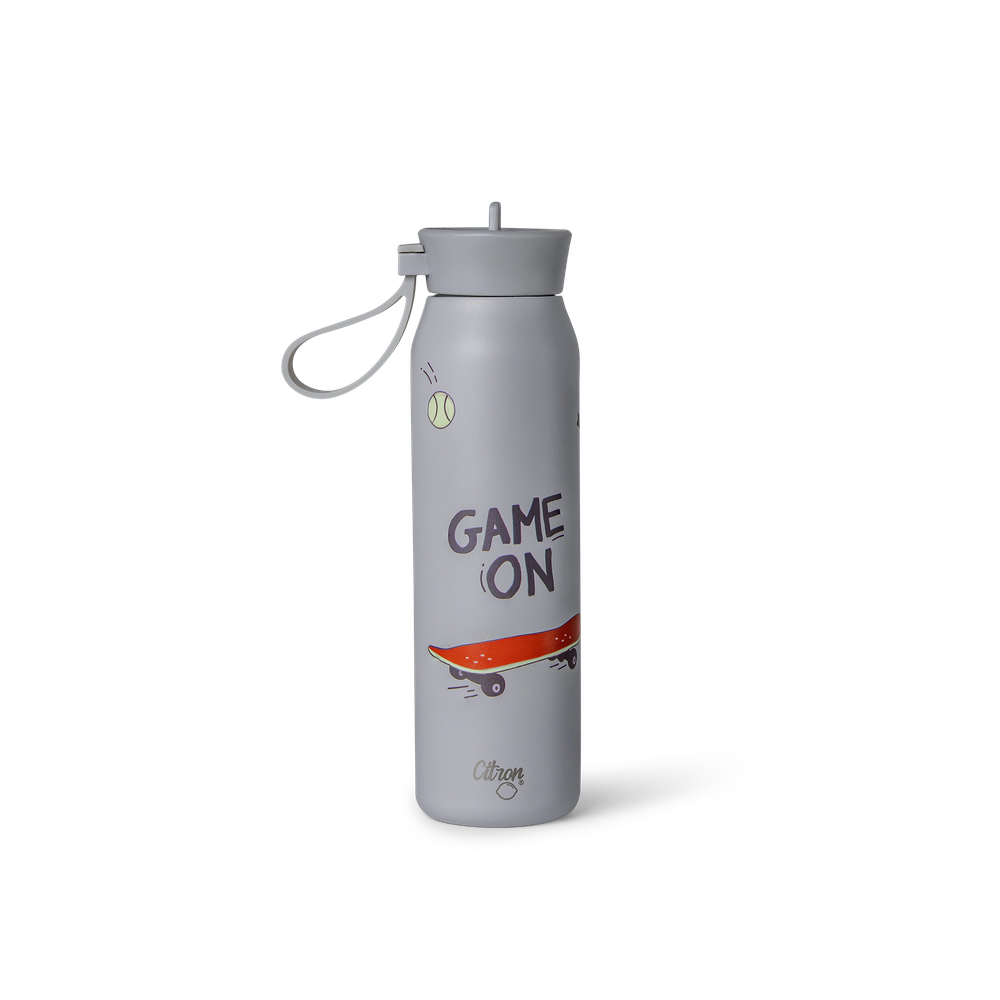 Citron - Game On Stainless Steel Water Bottle - Grey - 350ml