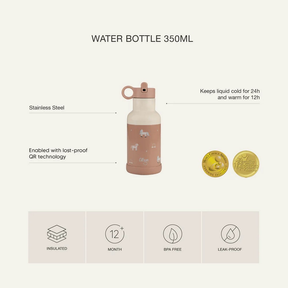 Citron - Game On Stainless Steel Water Bottle - Grey - 350ml