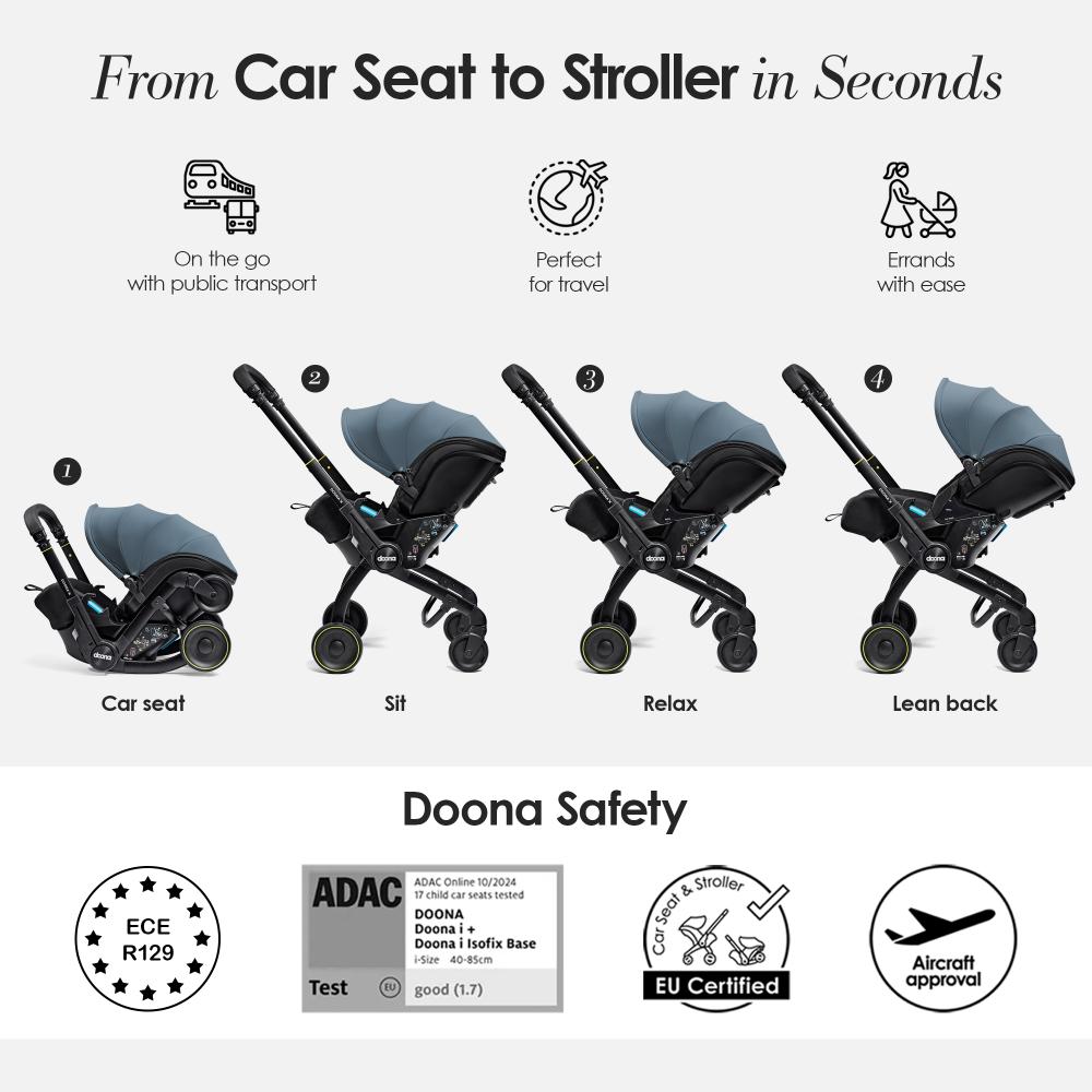 Doona X Infant Car Seat & Stroller - Ocean Blue