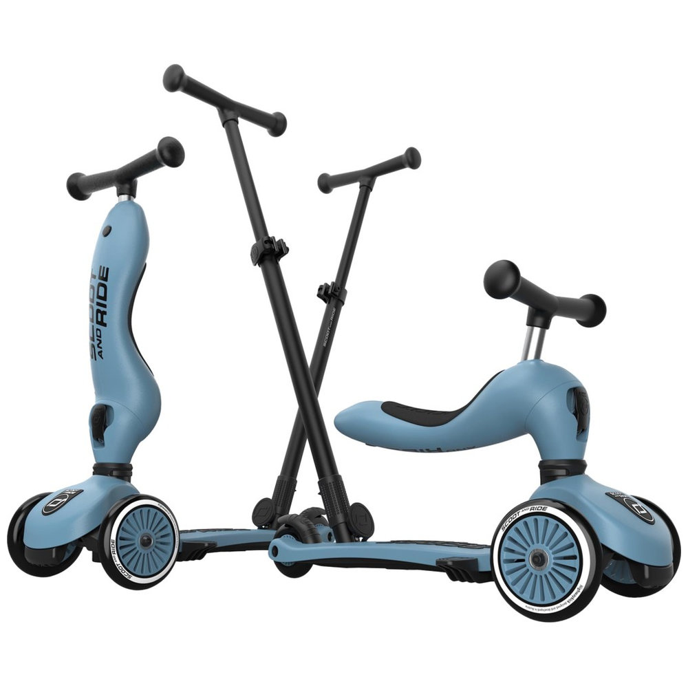 Scoot & Ride - Highwaykick 1 Push & Go 2-in-1 Scooter with Seat - Black