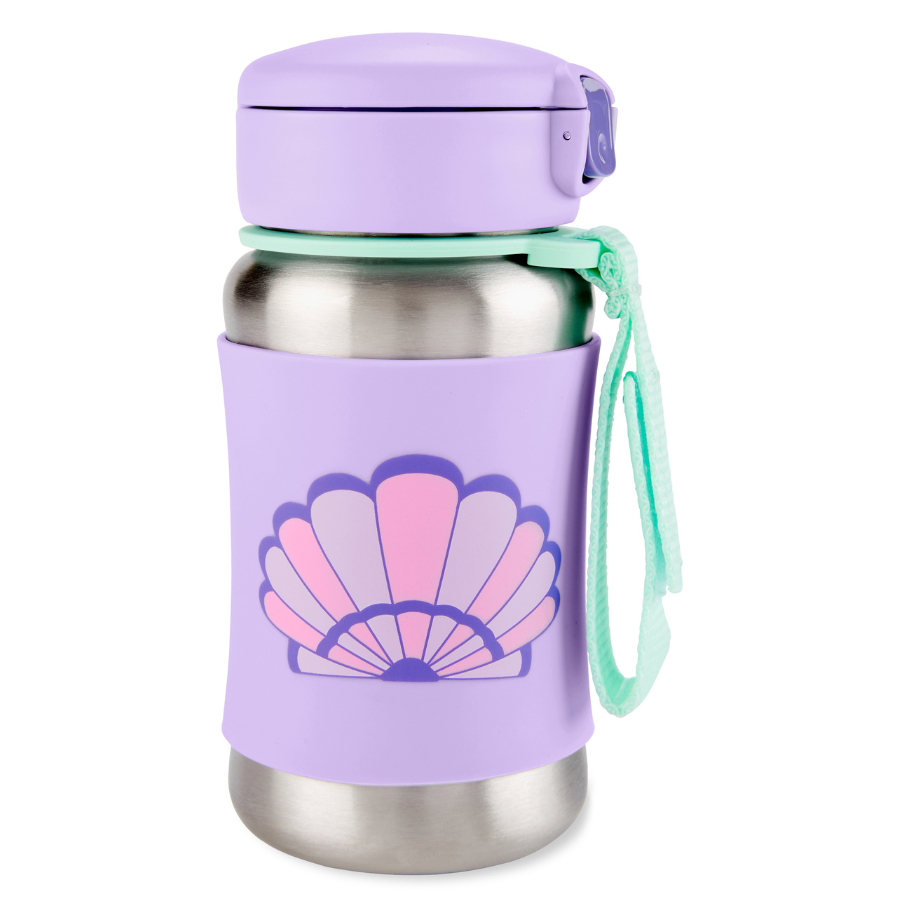 Skiphop - Spark Style Stainless Steel Straw Bottle - Seashell - 350ml