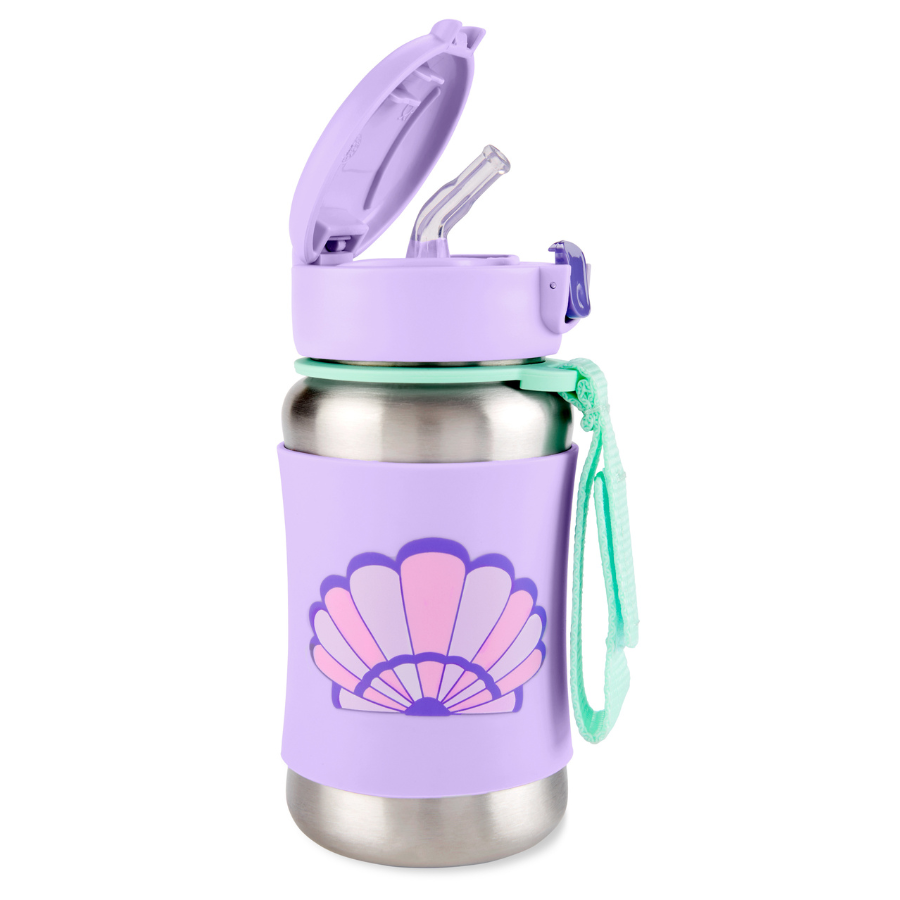Skiphop - Spark Style Stainless Steel Straw Bottle - Seashell - 350ml
