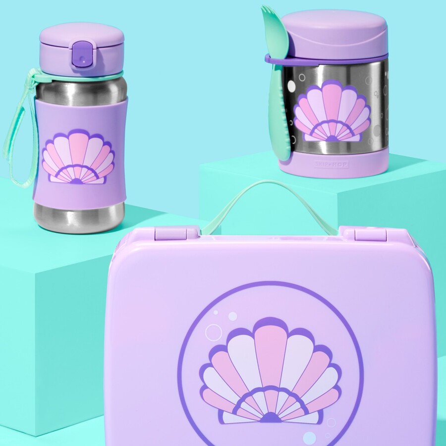 Skiphop - Spark Style Stainless Steel Straw Bottle - Seashell - 350ml