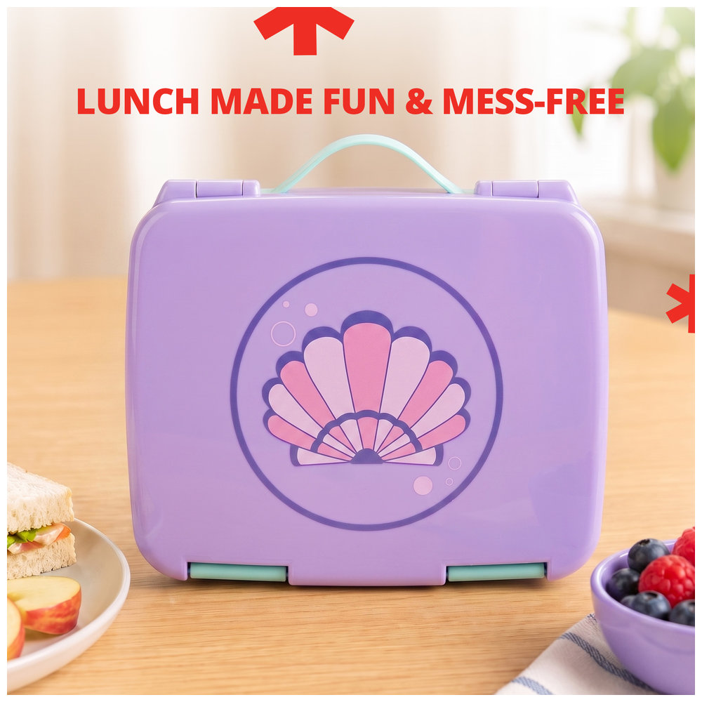 Skiphop - 2 Compartments Spark Style Bento Box - Seashell