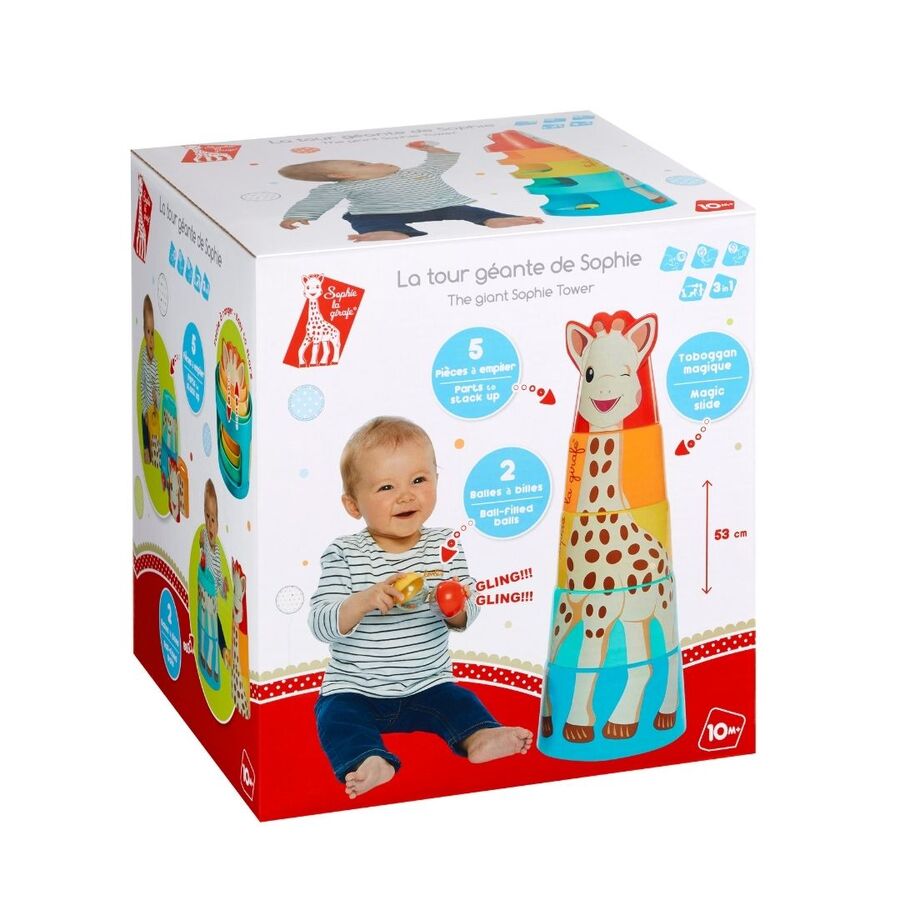 Sophie La Girafe - Giant Tower 3 in1 Stacking Toy - Multicolor