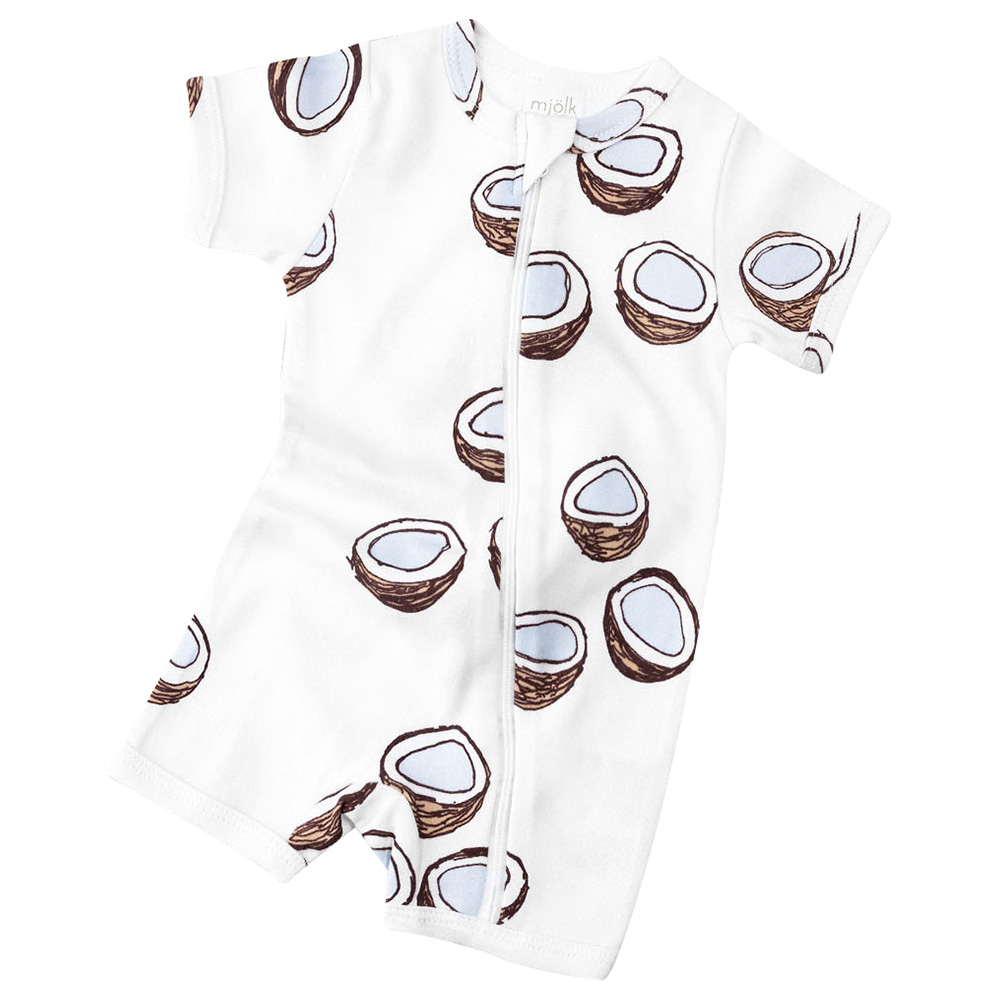 Mjolk Sleep and Play Romper Coconuts