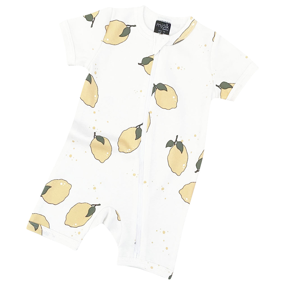 Mjolk Sleep and Play Romper Lemons
