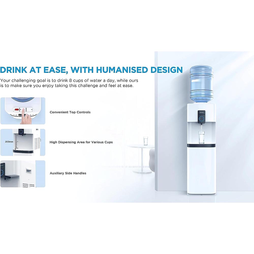 Midea Top Loading Water Dispenser With Cabinet - White