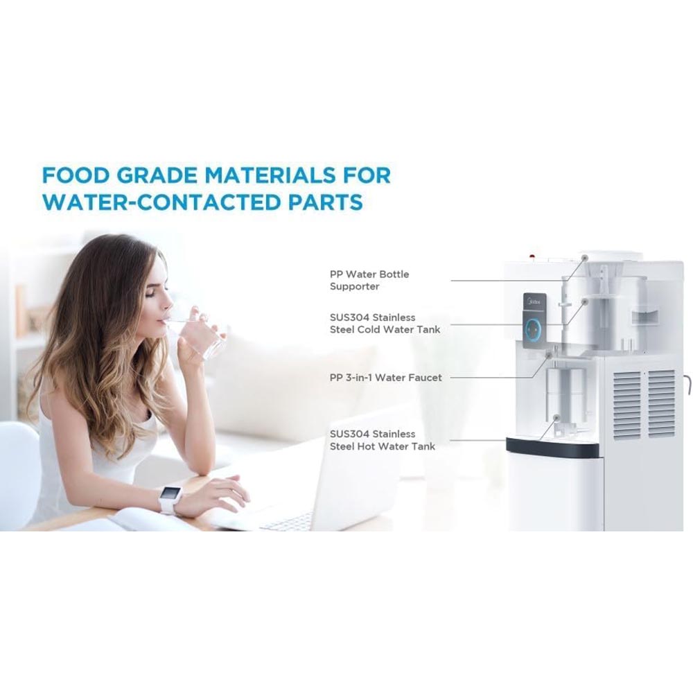 Midea Top Loading Water Dispenser With Cabinet - White