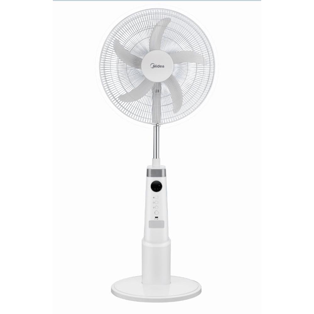 Midea Rechargeable Stand Fan With Remote - White - 12-inch