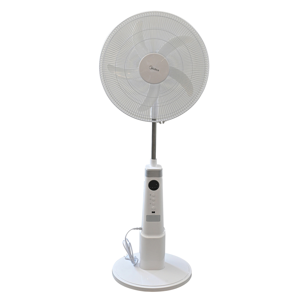 Midea Rechargeable Stand Fan With Remote - White - 12-inch