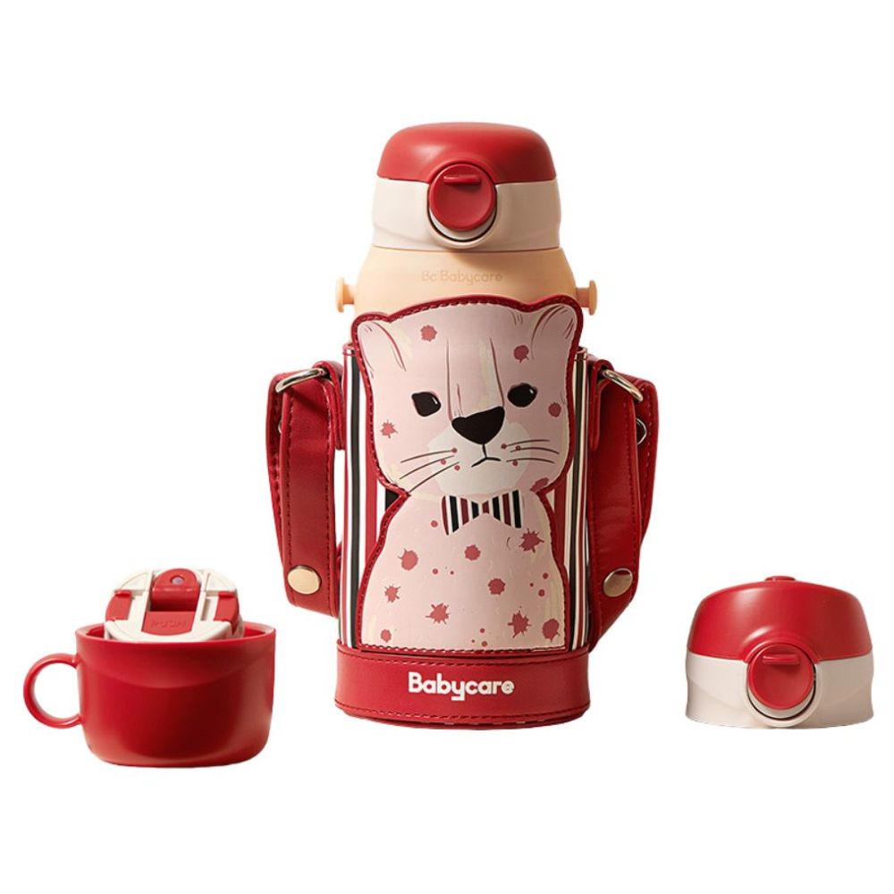 Babycare - 3 - in - 1 Vacuum Bottle With Straw - Leopard - 600ml