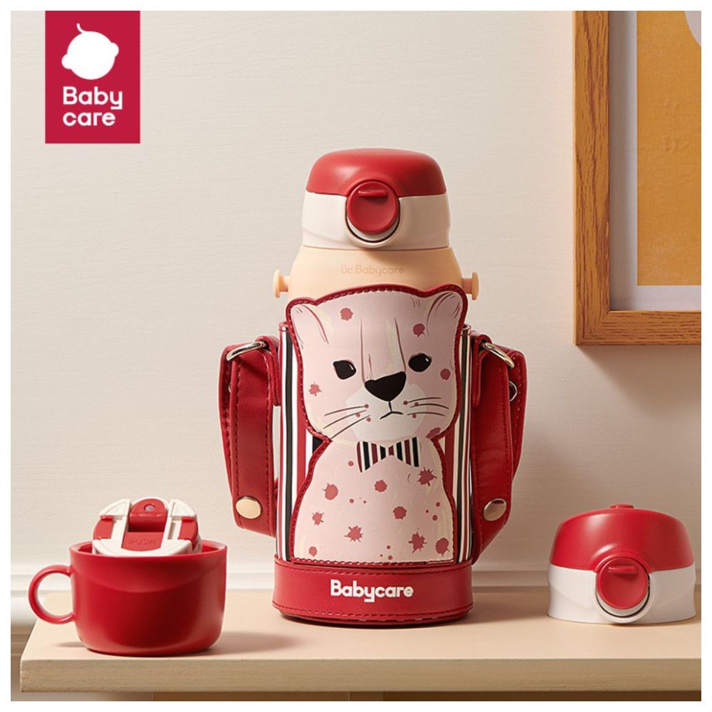 Babycare - 3 - in - 1 Vacuum Bottle With Straw - Leopard - 600ml