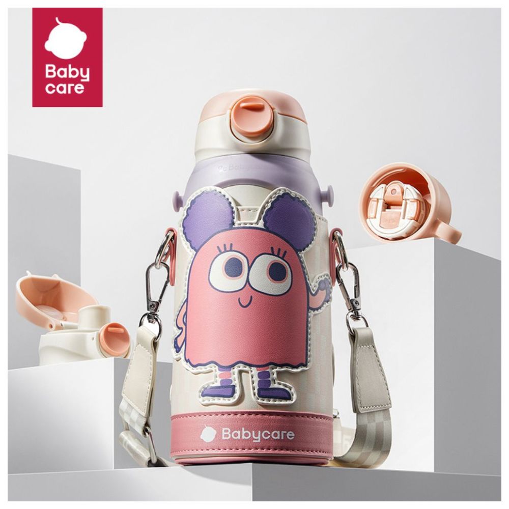 Babycare - 3 - in - 1 Vacuum Bottle With Straw - Pink Lady - 600ml