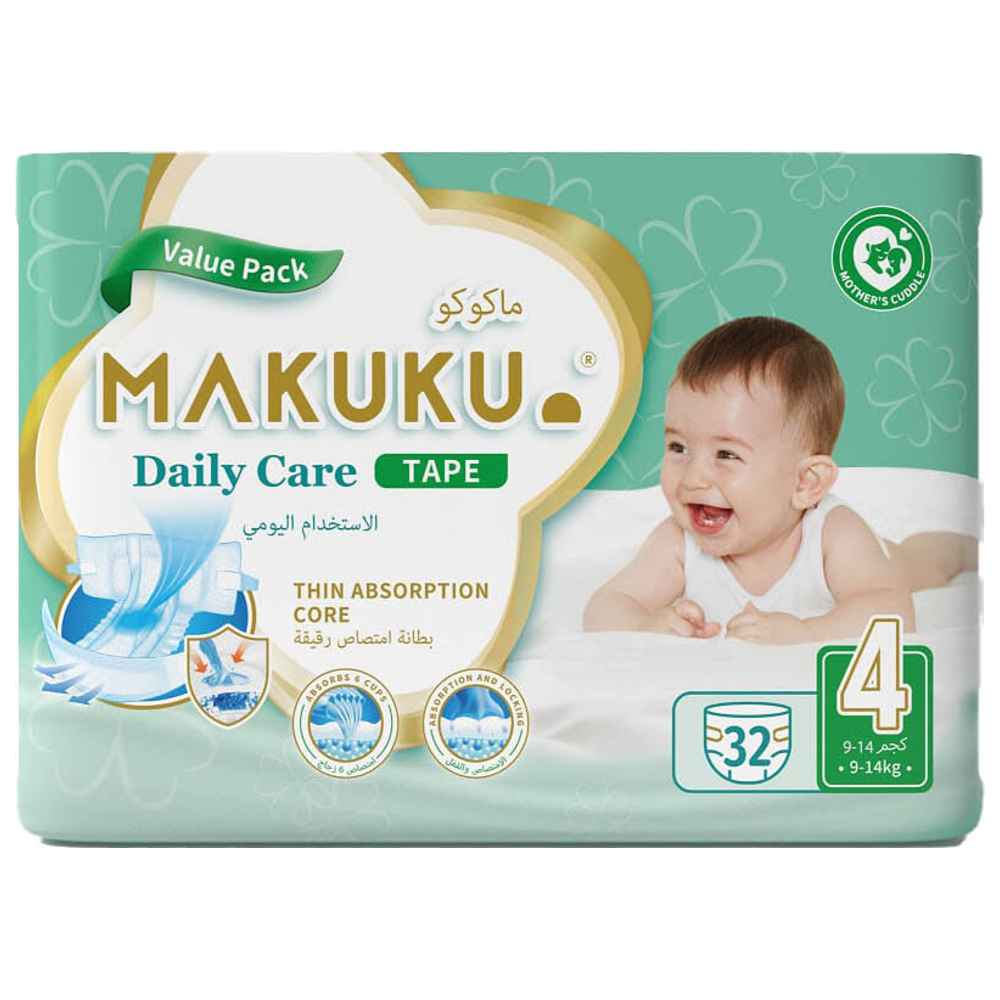 Makuku - Diapers Daily Care Tape S4 - L - 9-14Kg - 32pcs