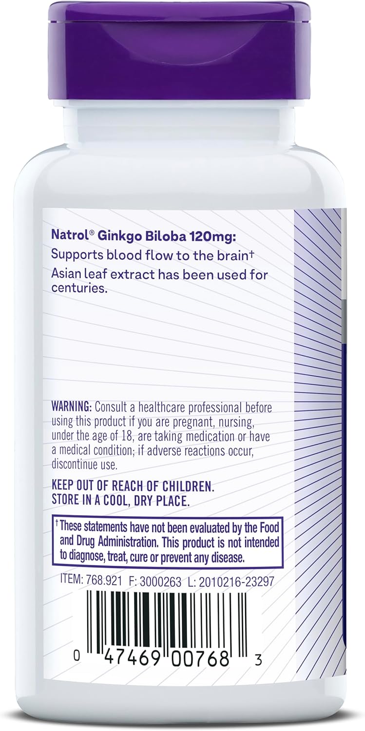 Natrol - Ginkgo Biloba 120 mg Capsules - 60 Pcs