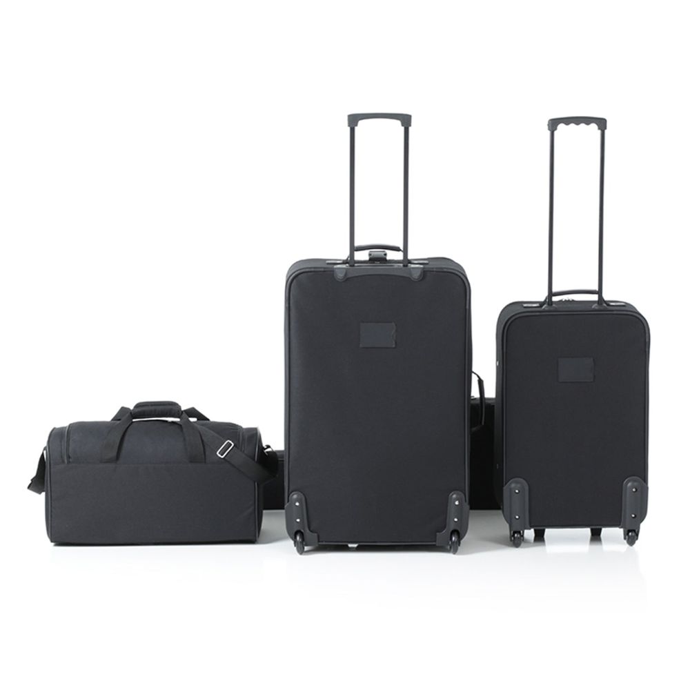 Outbound Softside Wheeled Travel Luggage Set - Black - Pack of 5
