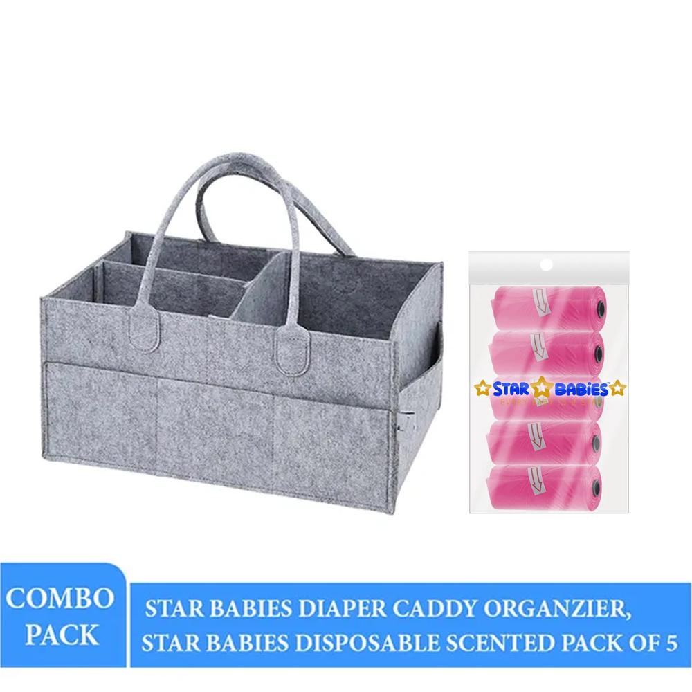 Star Babies - Caddy Diaper Bag with Scented Bag - 5pcs - Color May Vary