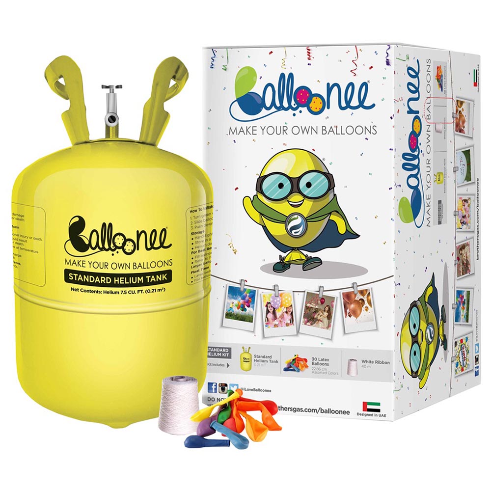 Balloonee Standard Disposable Helium Party Kit With 30 Balloons