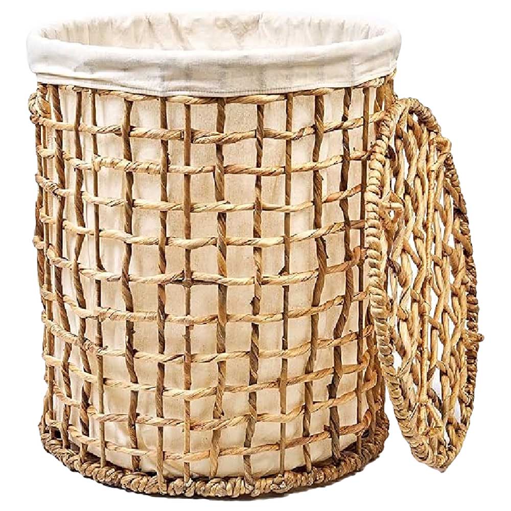 Homesmiths - Water Hyacinth Laundry Hamper - Natural - L - 42 X 50cm