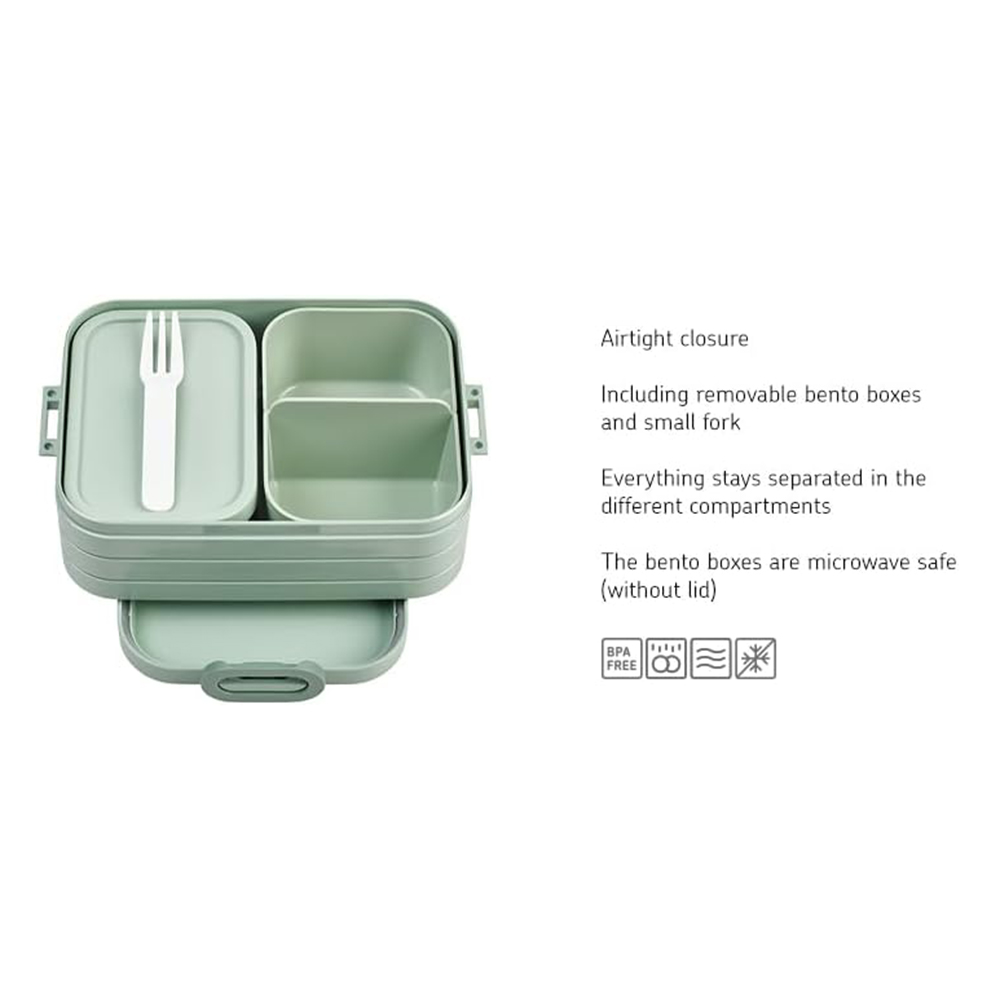 Mepal - 2 Compartments Bento Medium Lunch Box - White - 900 ml