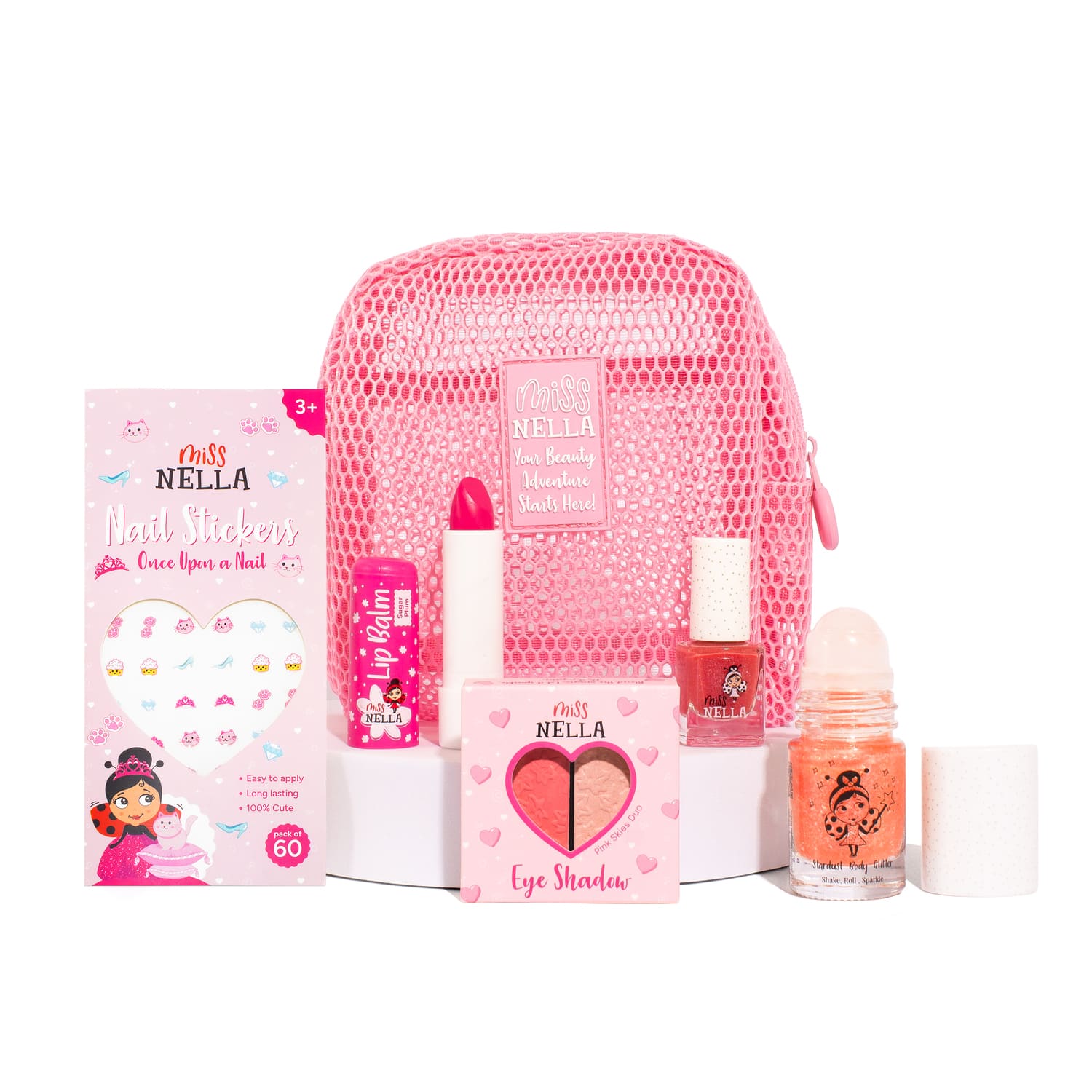 Miss Nella - Think Pink Playful Make-up Bag Set - 6 Pc Set