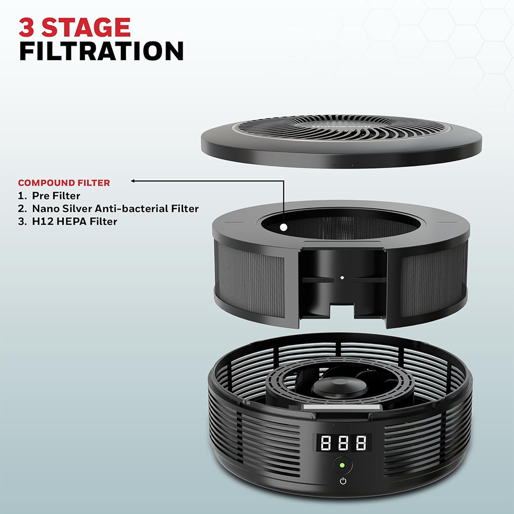 Honeywell - Move Pure 4 Car Air Purifier - Black