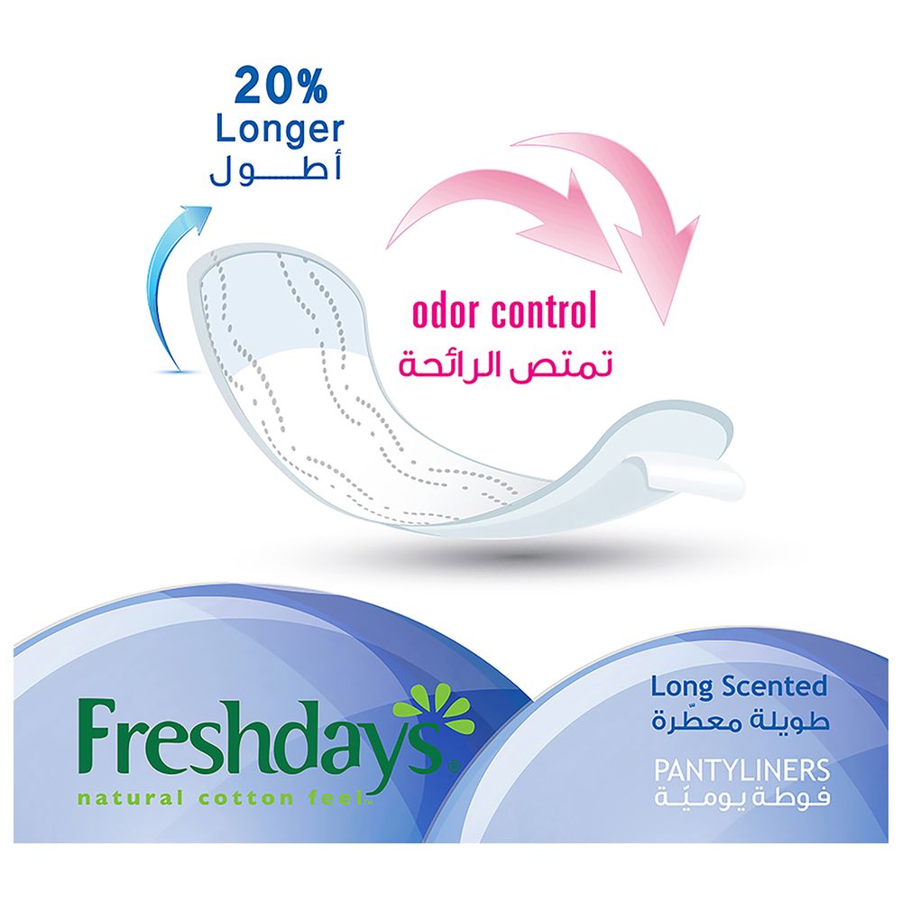 Freshdays - Long Mega Daily Liners - Scented - Pack of 2 - 144 Pcs
