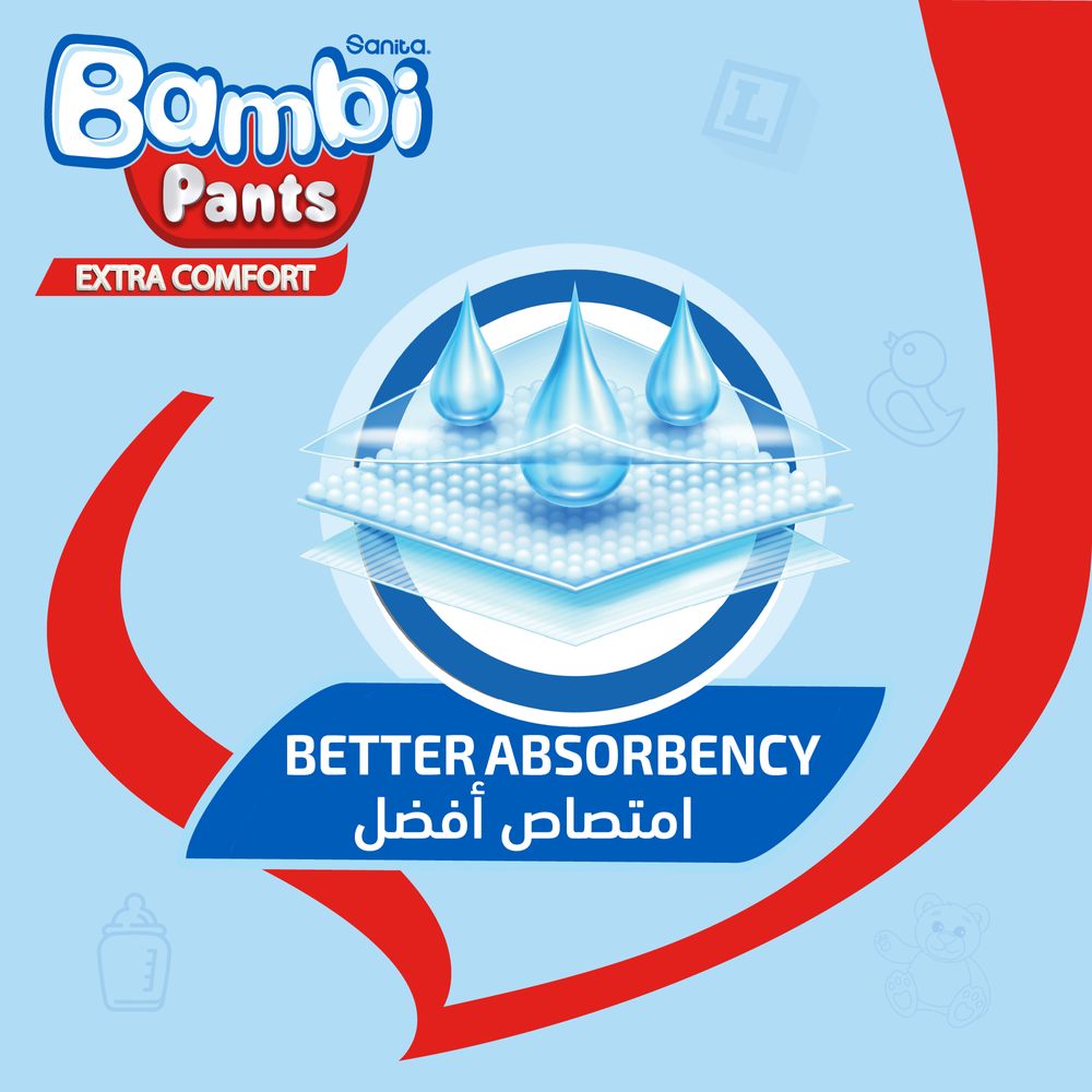 Sanita Bambi - Diaper Pants - Jumbo Pack - Size 5 XL - 12-18 kg - Pack of 3 - 132 Pcs