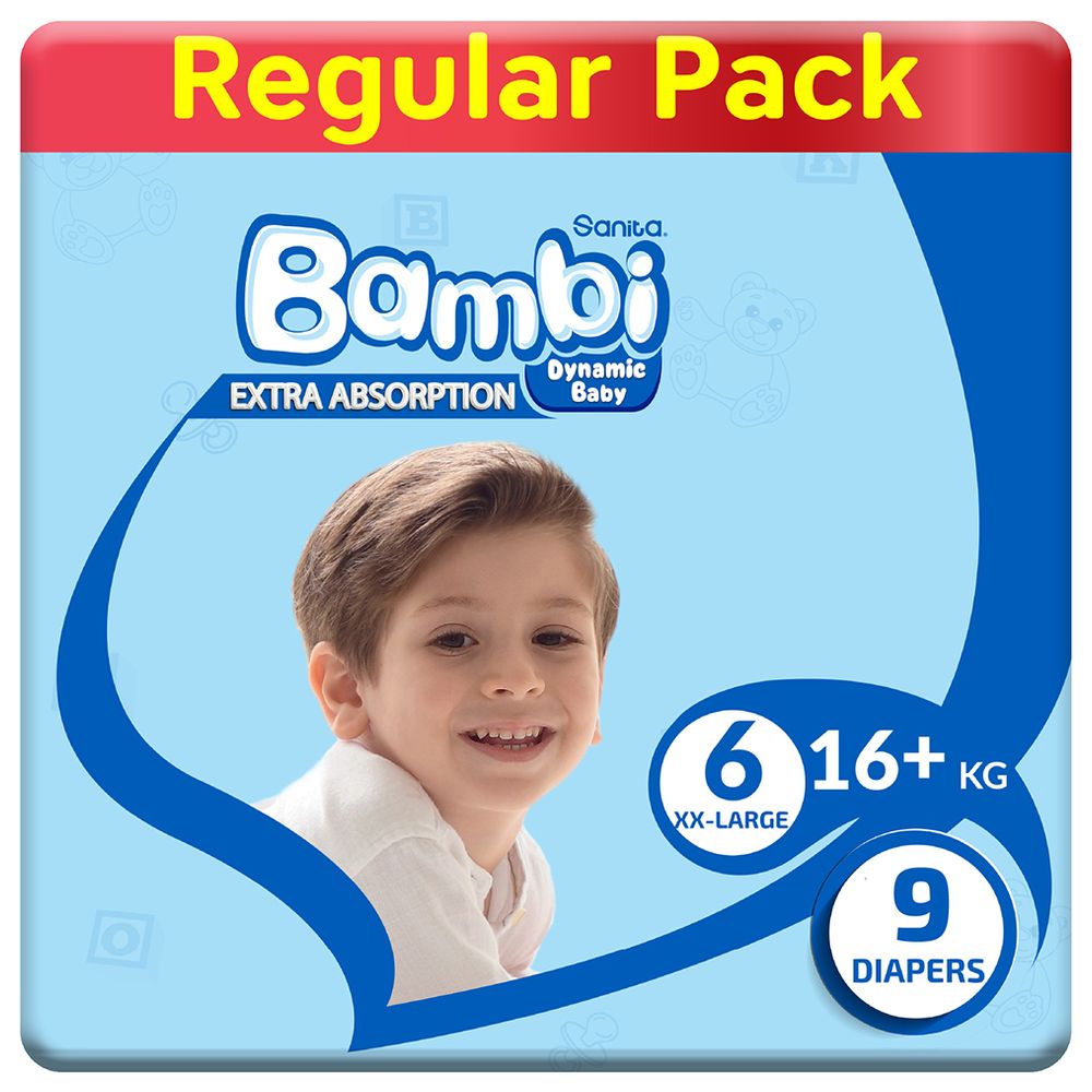 Sanita Bambi - Baby Diapers - Size 6 - XX-Large - 16+ kg - 9 Diapers