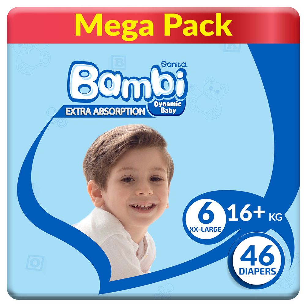 Sanita Bambi - Baby Diapers - Size 6 - XX-Large - 16+ kg - 46 Diapers
