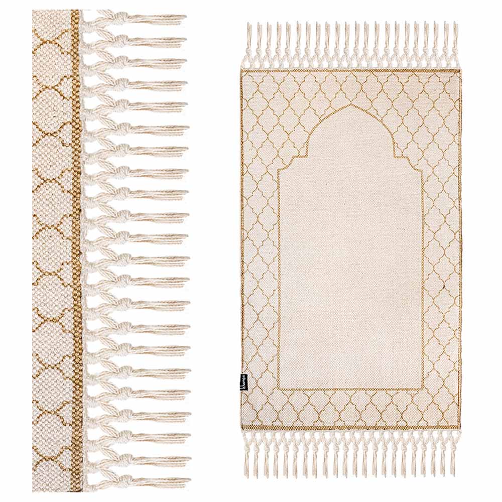 خمسة - سجادة صلاة كومفورت مبطنة للأطفال - تان - 55×110 سم