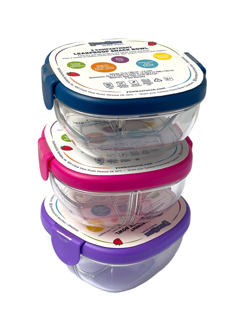 Yumbox - Snack Bowl Wiith 3 Compartments - Haze Purple