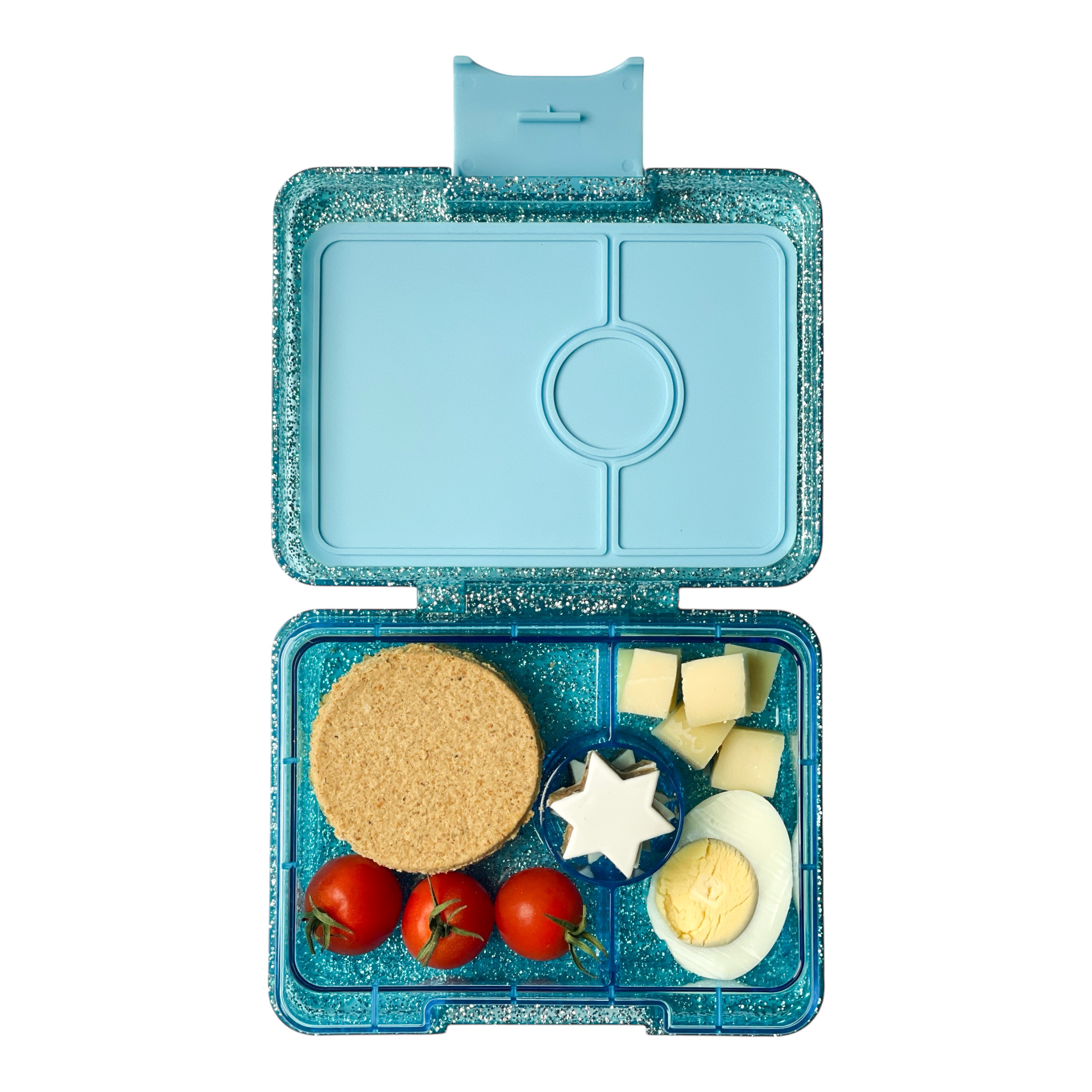 Yumbox - Twinkle Teal - Glitter Clear Snack - Blue