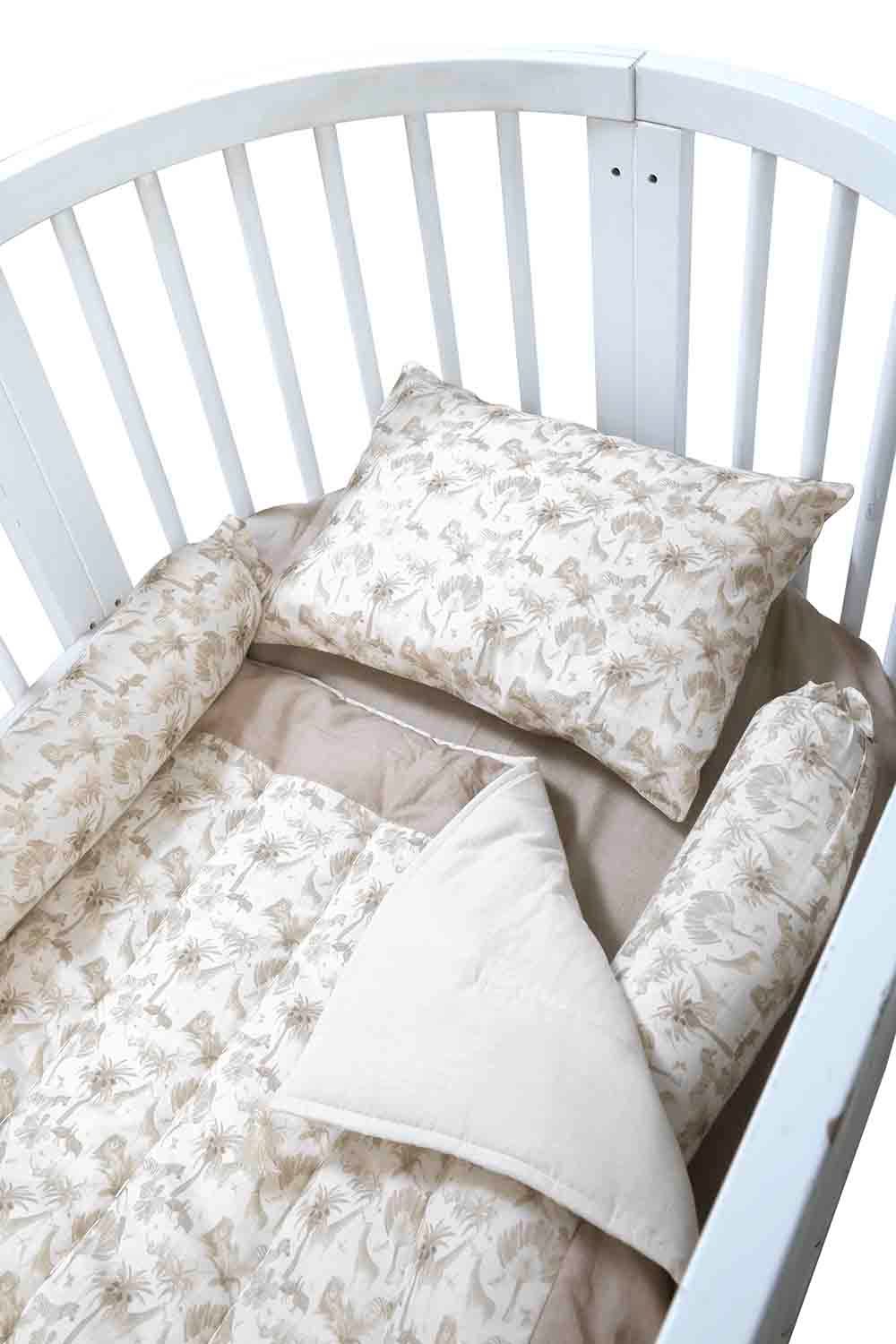 Mi Dulce An'ya - Safari Printed Organic Bedding Set - Beige