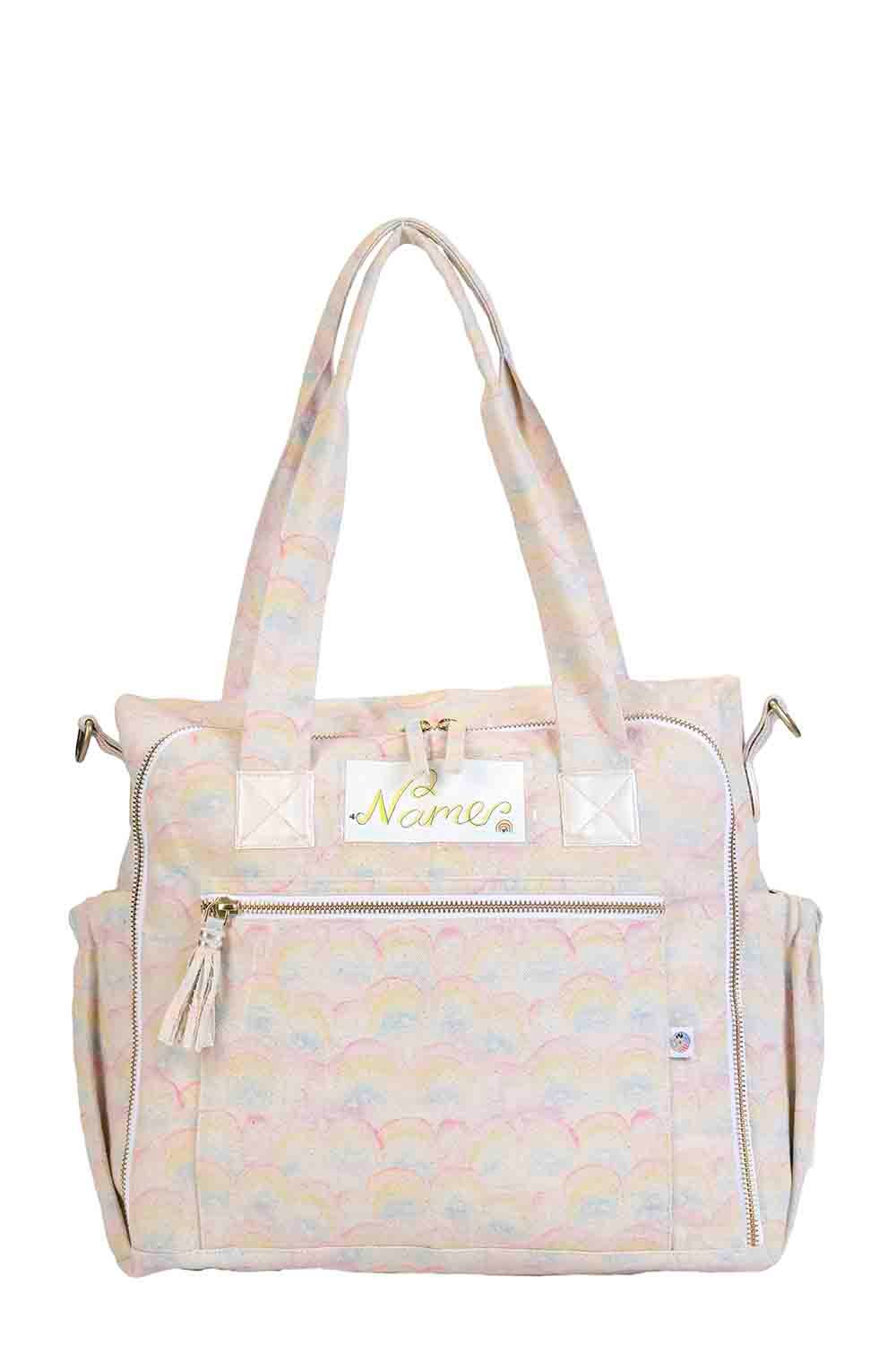 Mi Dulce An'ya - Organic Rainbow Printed Diaper Bag - Pink