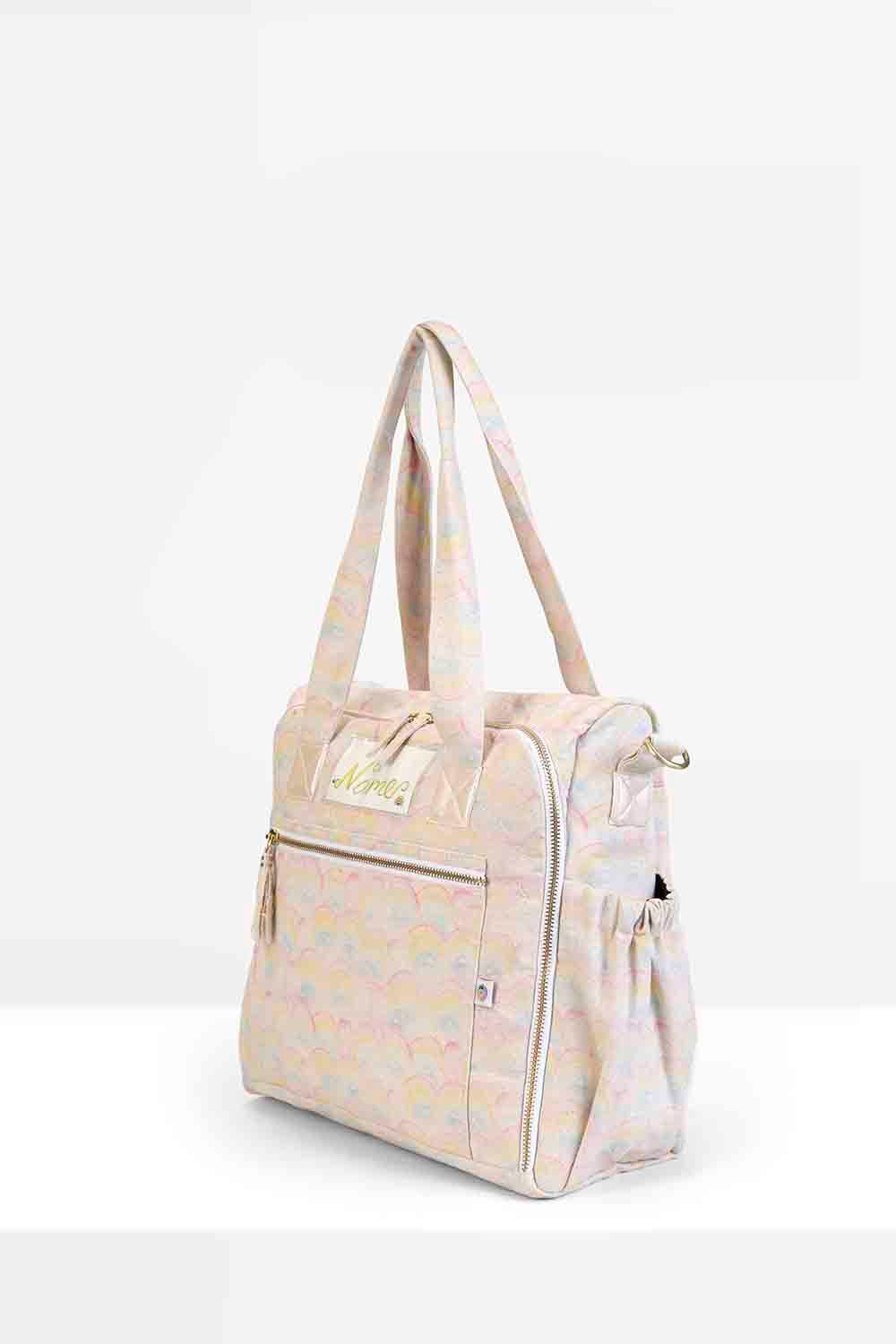 Mi Dulce An'ya - Organic Rainbow Printed Diaper Bag - Pink