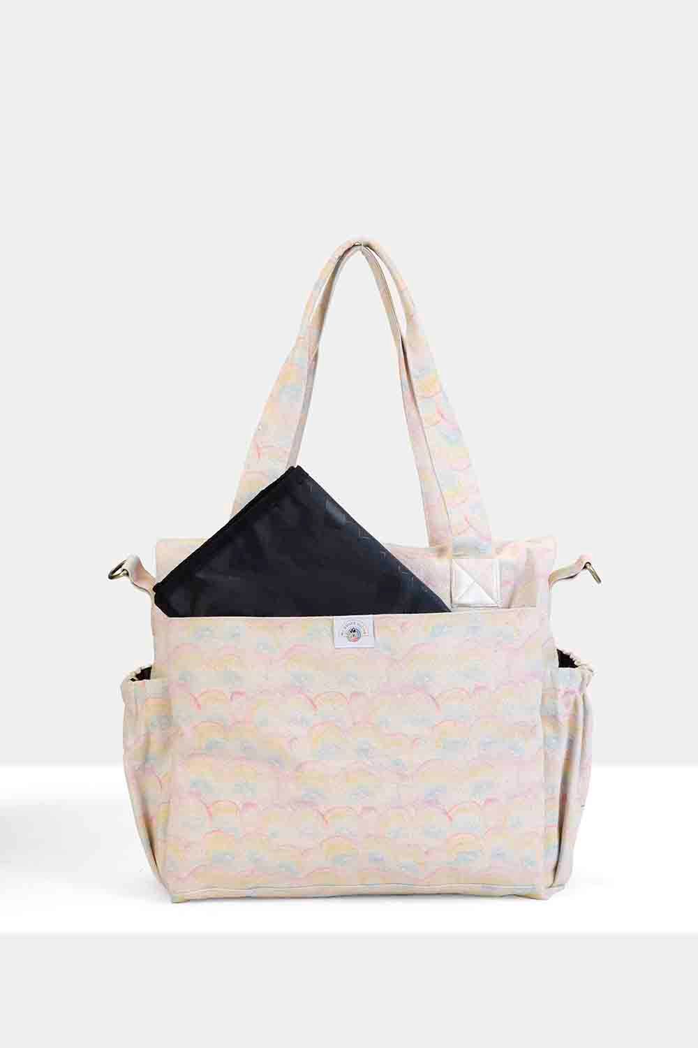 Mi Dulce An'ya - Organic Rainbow Printed Diaper Bag - Pink
