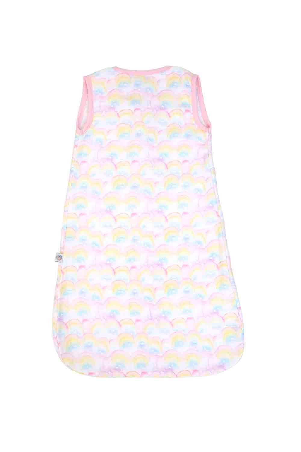 Mi Dulce An'ya - Organic Muslin Rainbow Printed Baby Sleeping Bag - Pink