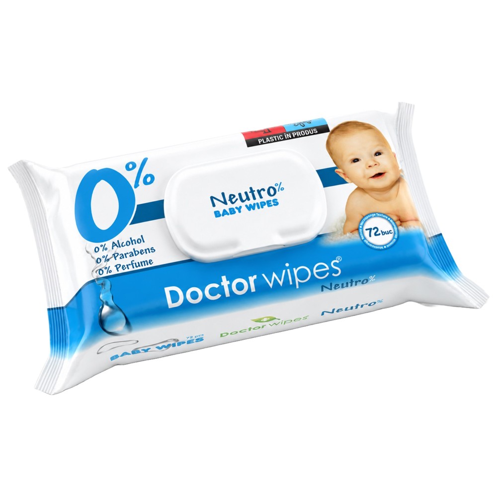 Doctor Wipes - Neutro% Baby Wipes - 72 Pcs