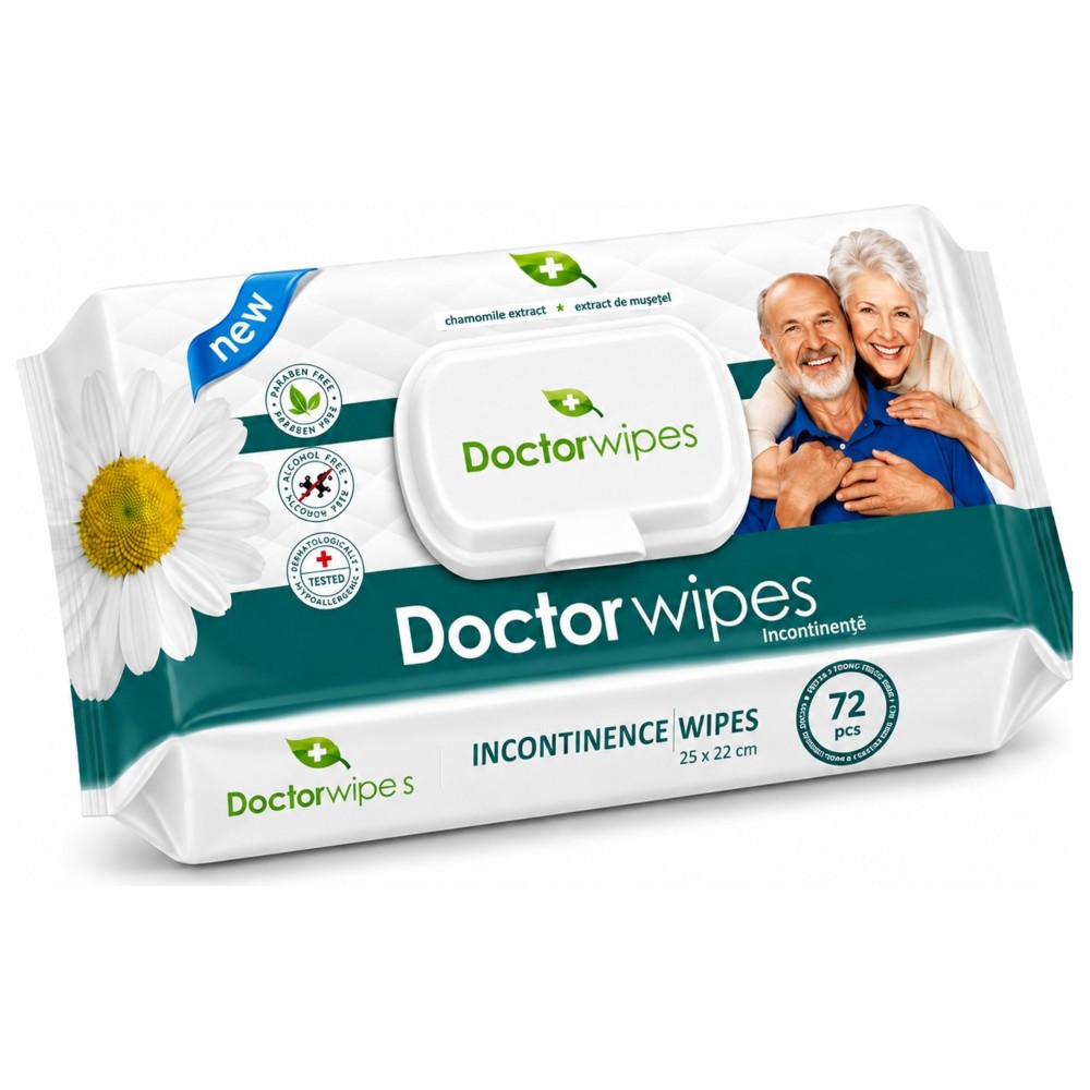 Doctor Wipes - Adult Incontinence Wipes - 72 Pcs