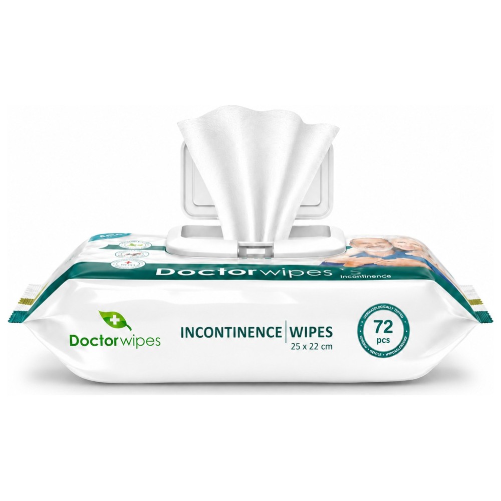 Doctor Wipes - Adult Incontinence Wipes - 72 Pcs