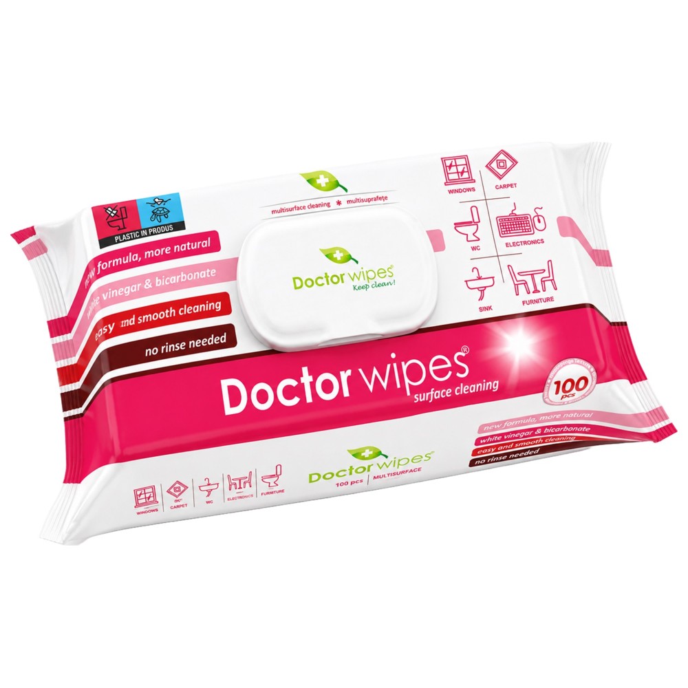 Doctor Wipes - Multi-Surface Cleaning Wipes - 100 Pcs